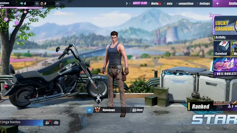 The ROS Legacy main lobby with ranked panel