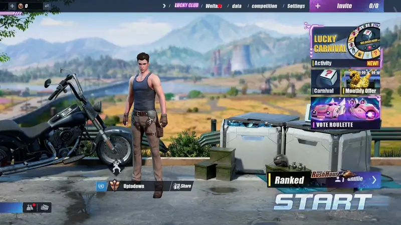 The ROS Legacy main lobby with ranked panel